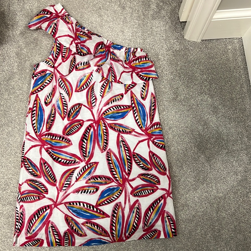 Jcrew printed one shoulder dress
